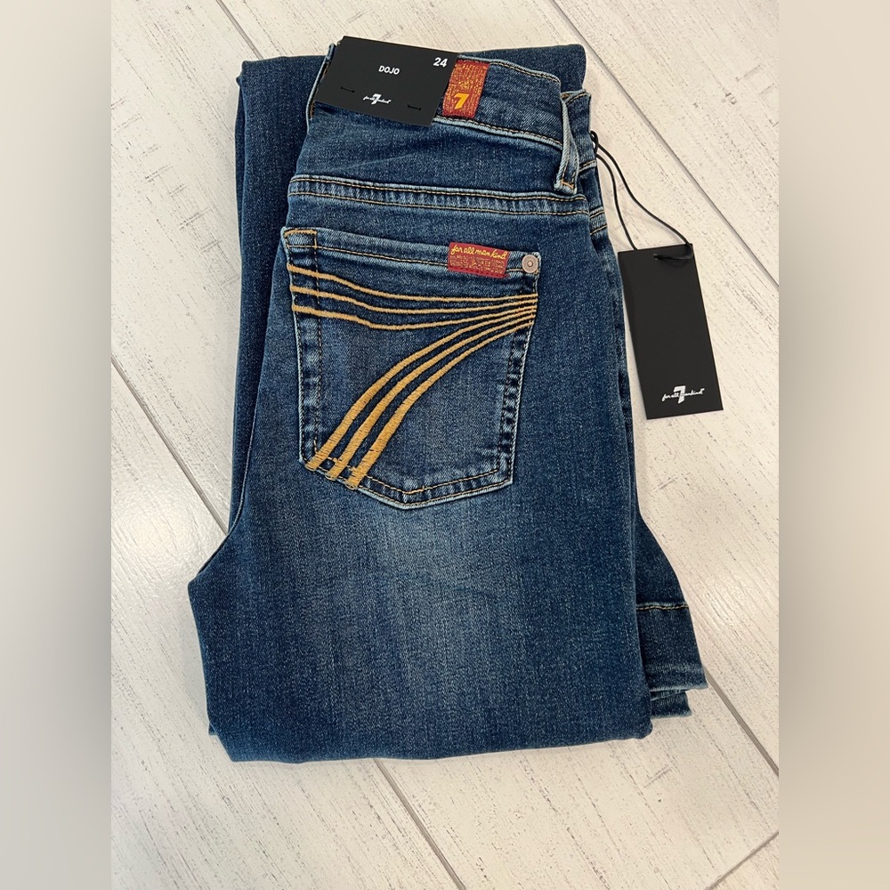 7 For All Mankind Blue Flare Jeans